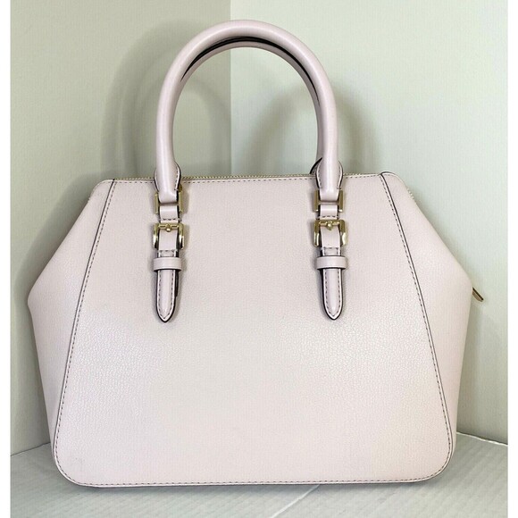 New Michael Kors Charlotte Large Satchel Leather Powder Blush - Picture 3 of 7